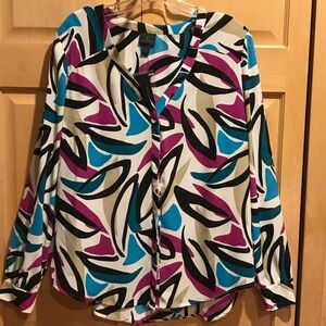New Worthington Multicolor Abstract Blouse